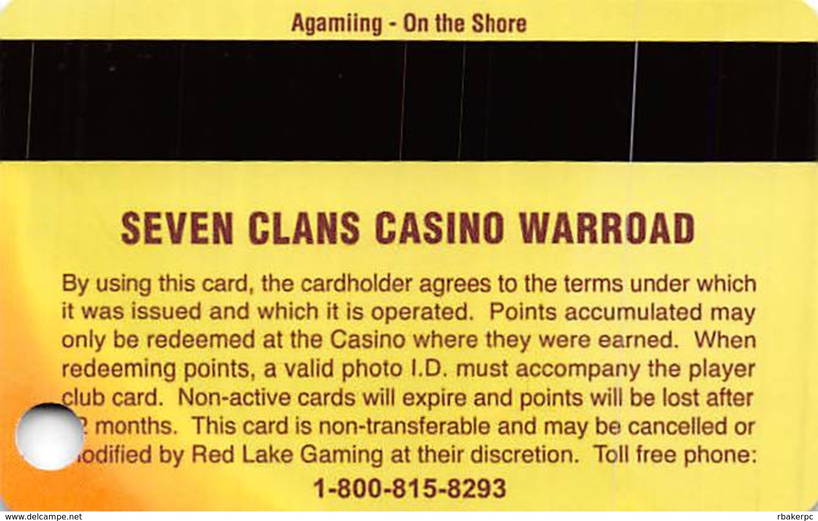 Seven Clans Casinos MN USA Slot Card - Casino Cards