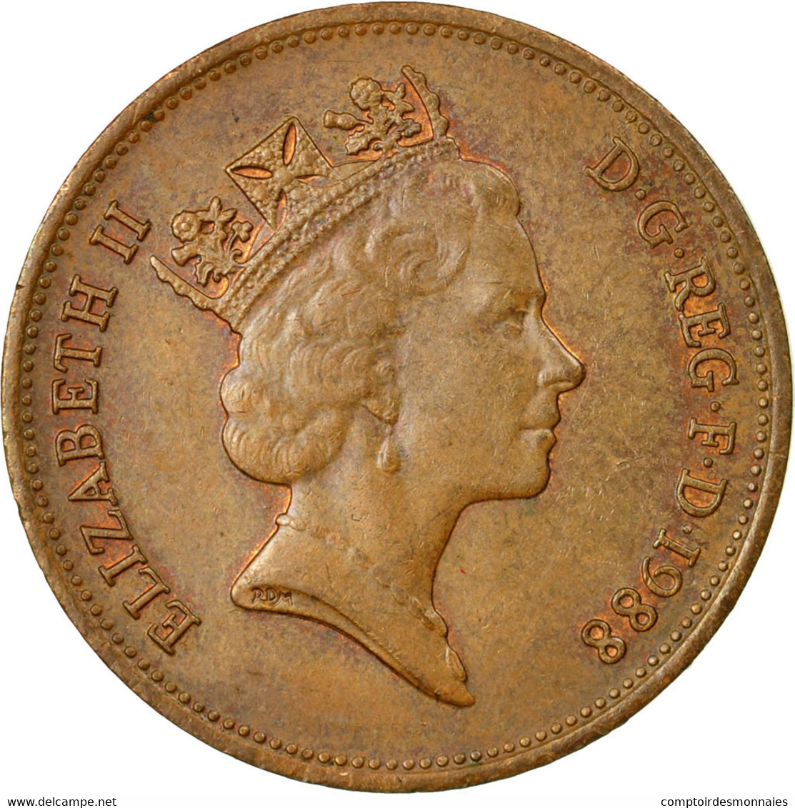 Monnaie, Grande-Bretagne, Elizabeth II, 2 Pence, 1988, TB+, Bronze, KM:936 - 2 Pence & 2 New Pence