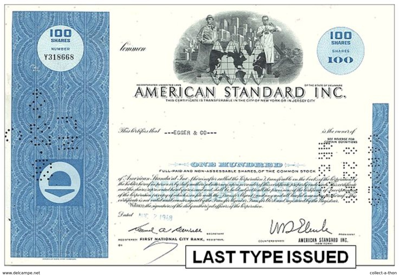 100 DIFFERENT ANTIQUE U.S. STOCK CERTIFICATES (1940's-1980's) in EXCELLENT CONDITION