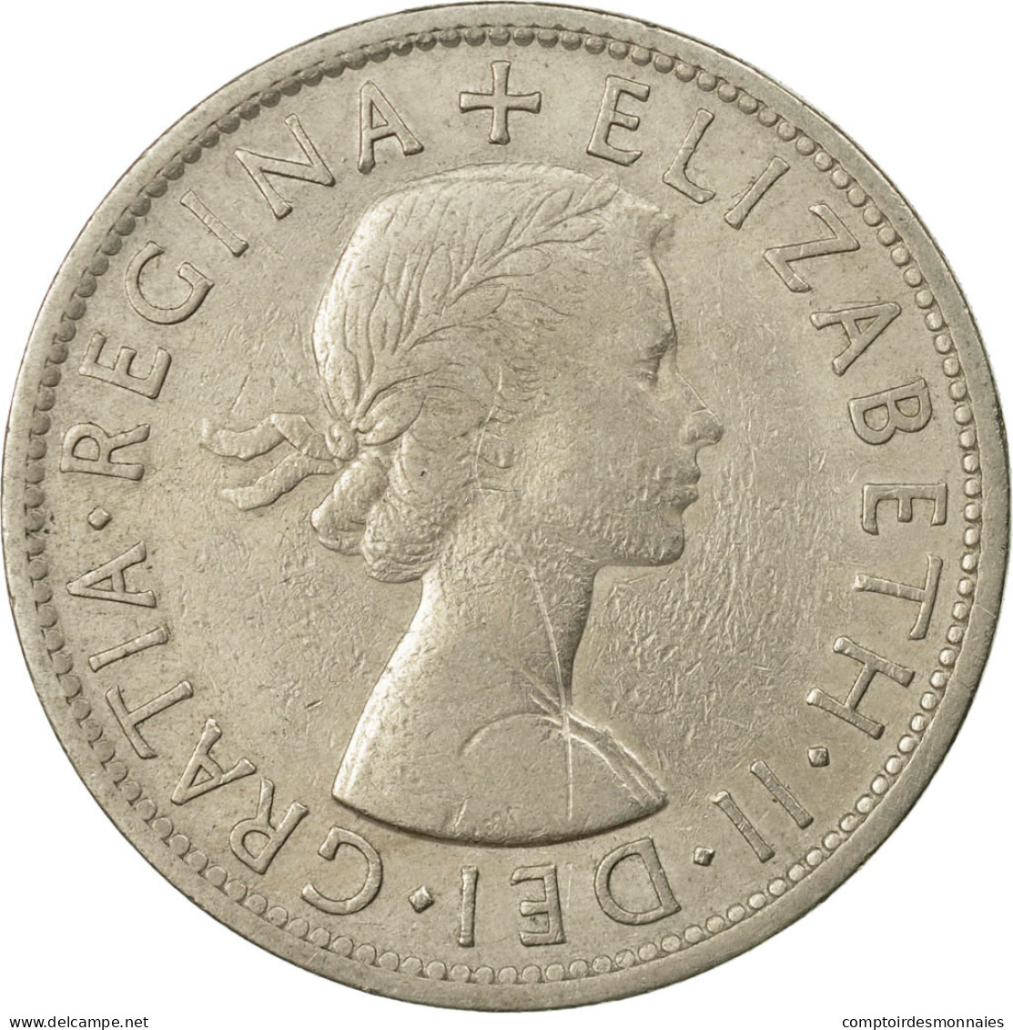 Monnaie, Grande-Bretagne, Elizabeth II, 1/2 Crown, 1954, TTB, Copper-nickel - K. 1/2 Crown