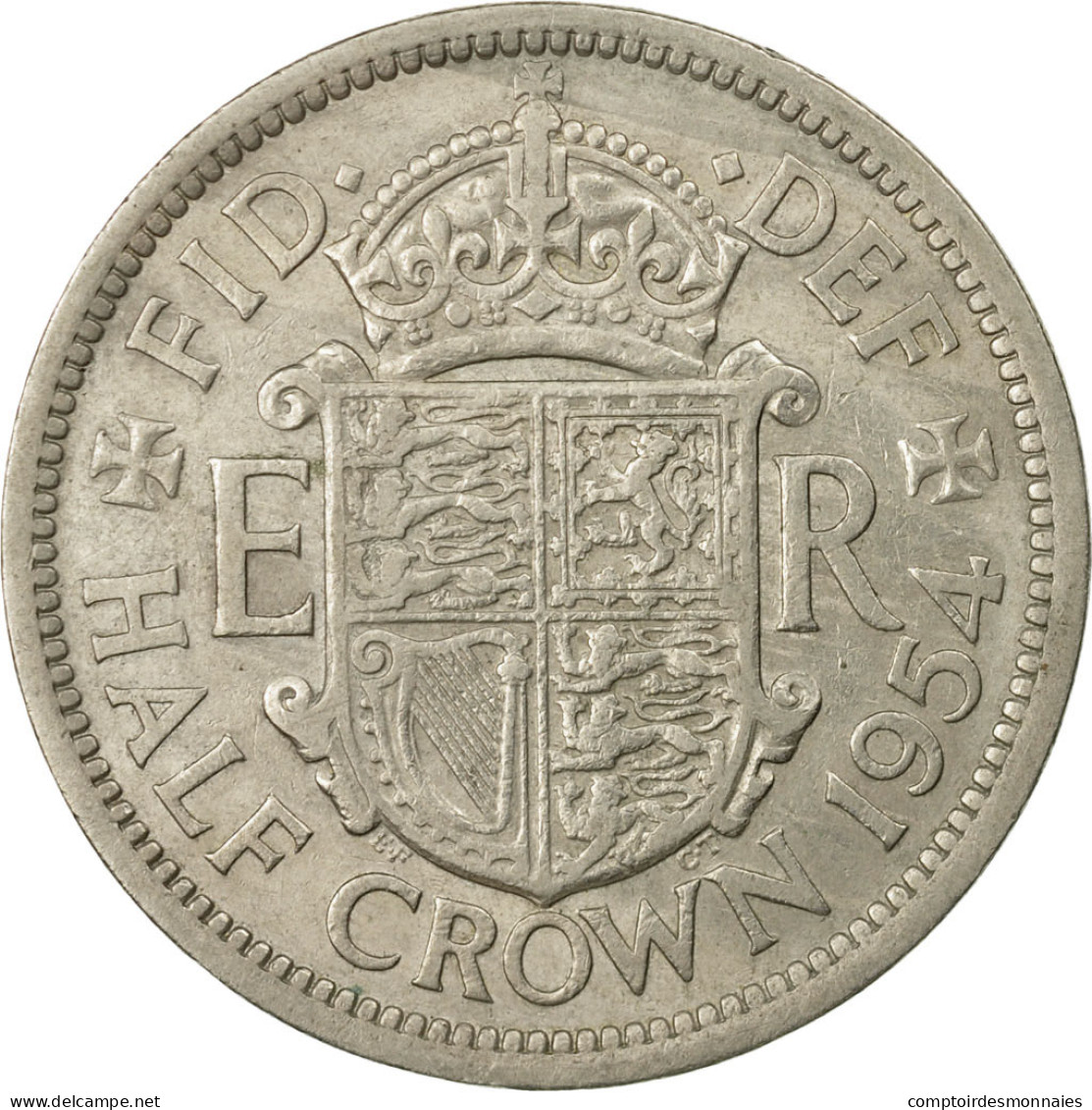 Monnaie, Grande-Bretagne, Elizabeth II, 1/2 Crown, 1954, TTB, Copper-nickel - K. 1/2 Crown