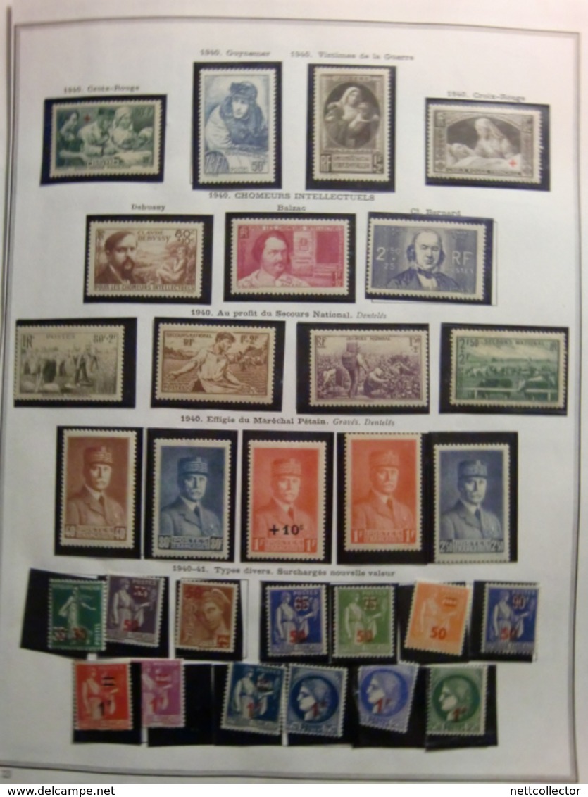 FRANCE TB COLLECTION + 4000 TIMBRES CLASSIQUES & SEMI MODERNES NEUFS et OBLITERES / + 200 FEUILLES  A SAISIR