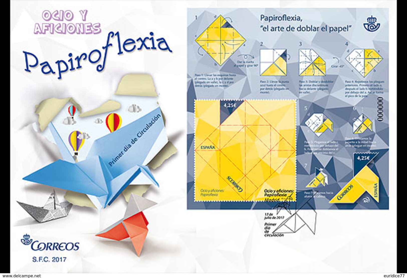 Spain 2017 - Origami FDC - Neufs