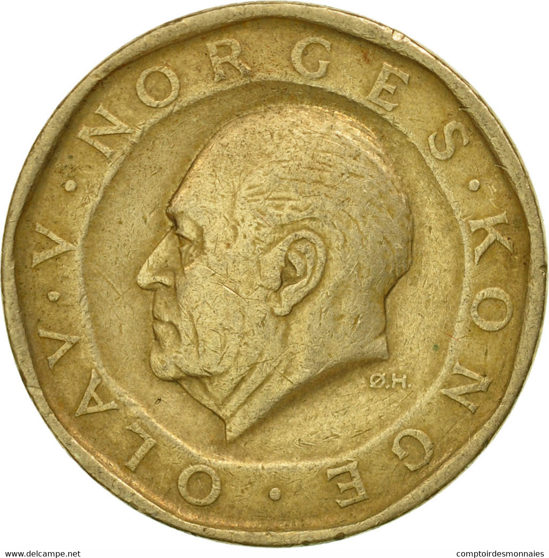 Monnaie, Norvège, Olav V, 10 Kroner, 1986, TTB, Nickel-brass, KM:427 - Norvège