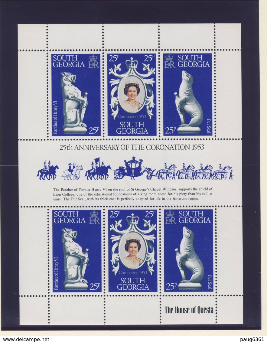 GEORGIE DU SUD 1978  BLOC  ELIZABETH   YVERT N°59/61 NEUF MNH** - South Georgia