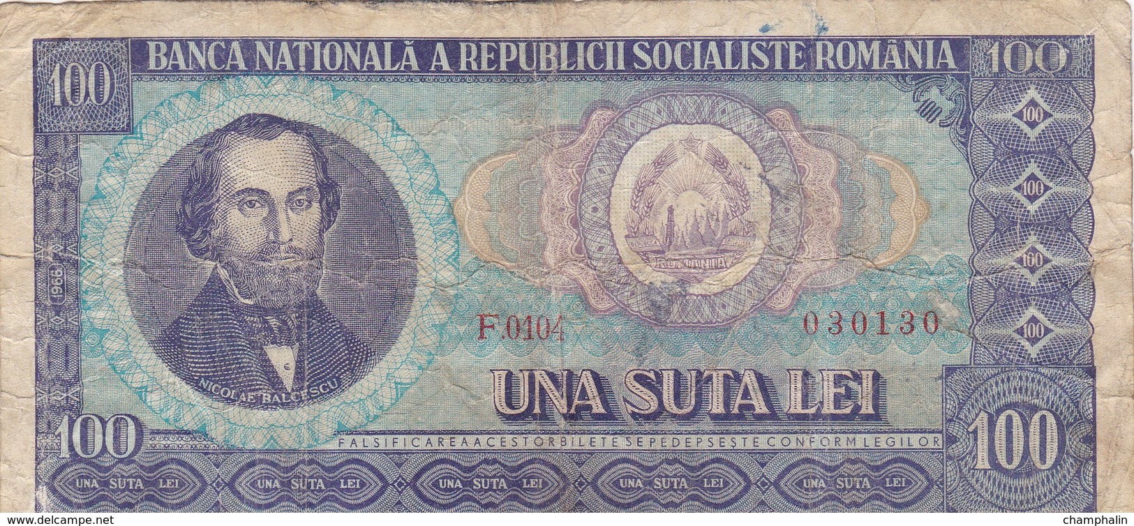 Roumanie - Billet De 100 Lei - 1966 - Nicolae Balcescu - Roumanie