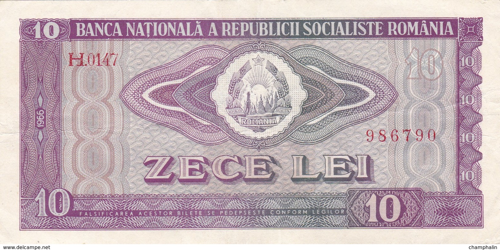 Roumanie - Billet De 10 Lei - 1966 - Romania