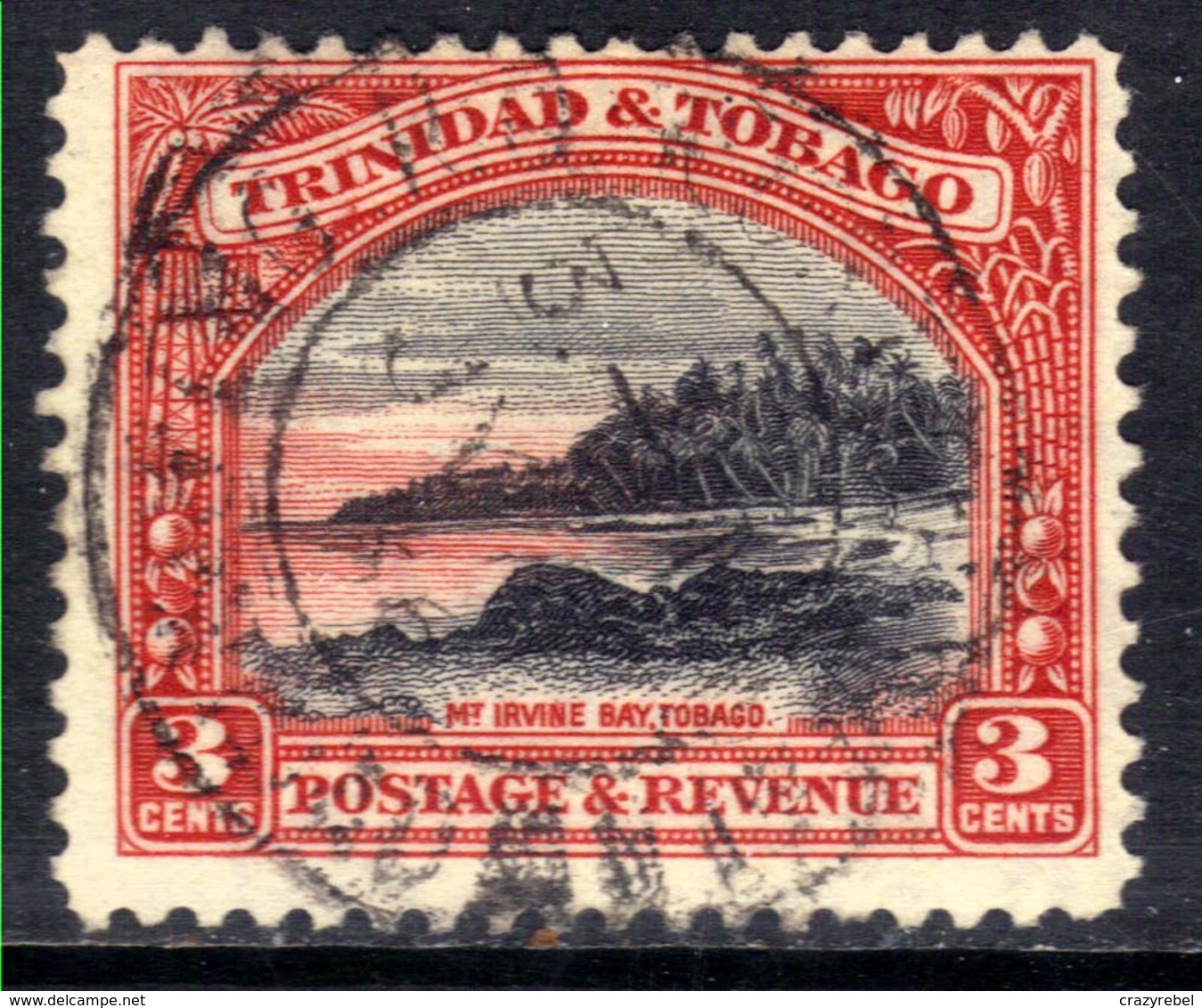 Trinidad & Tobago 1935 - 37 KGV 3ct Mount Irvine Bay SG 232 ( G1259 ) - Trinidad & Tobago (...-1961)