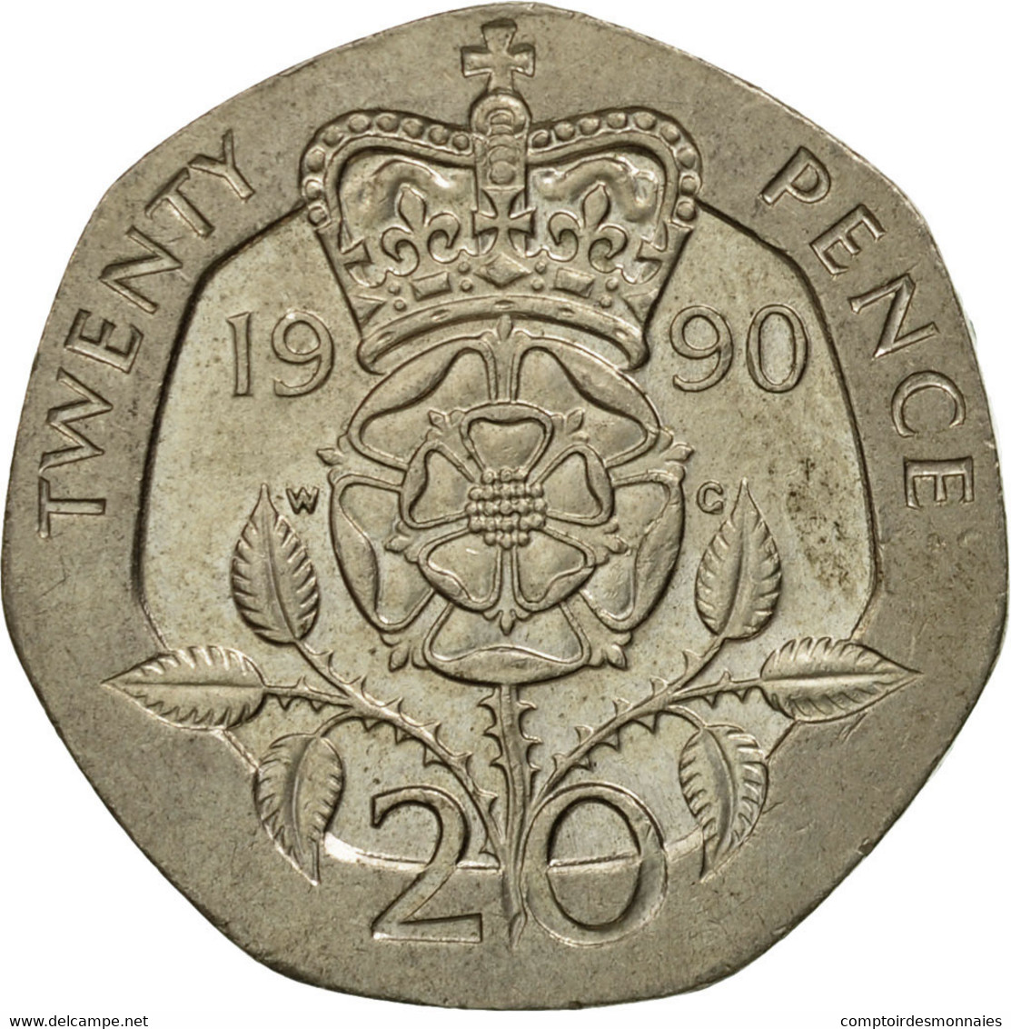 Monnaie, Grande-Bretagne, Elizabeth II, 20 Pence, 1990, TB+, Copper-nickel - 20 Pence