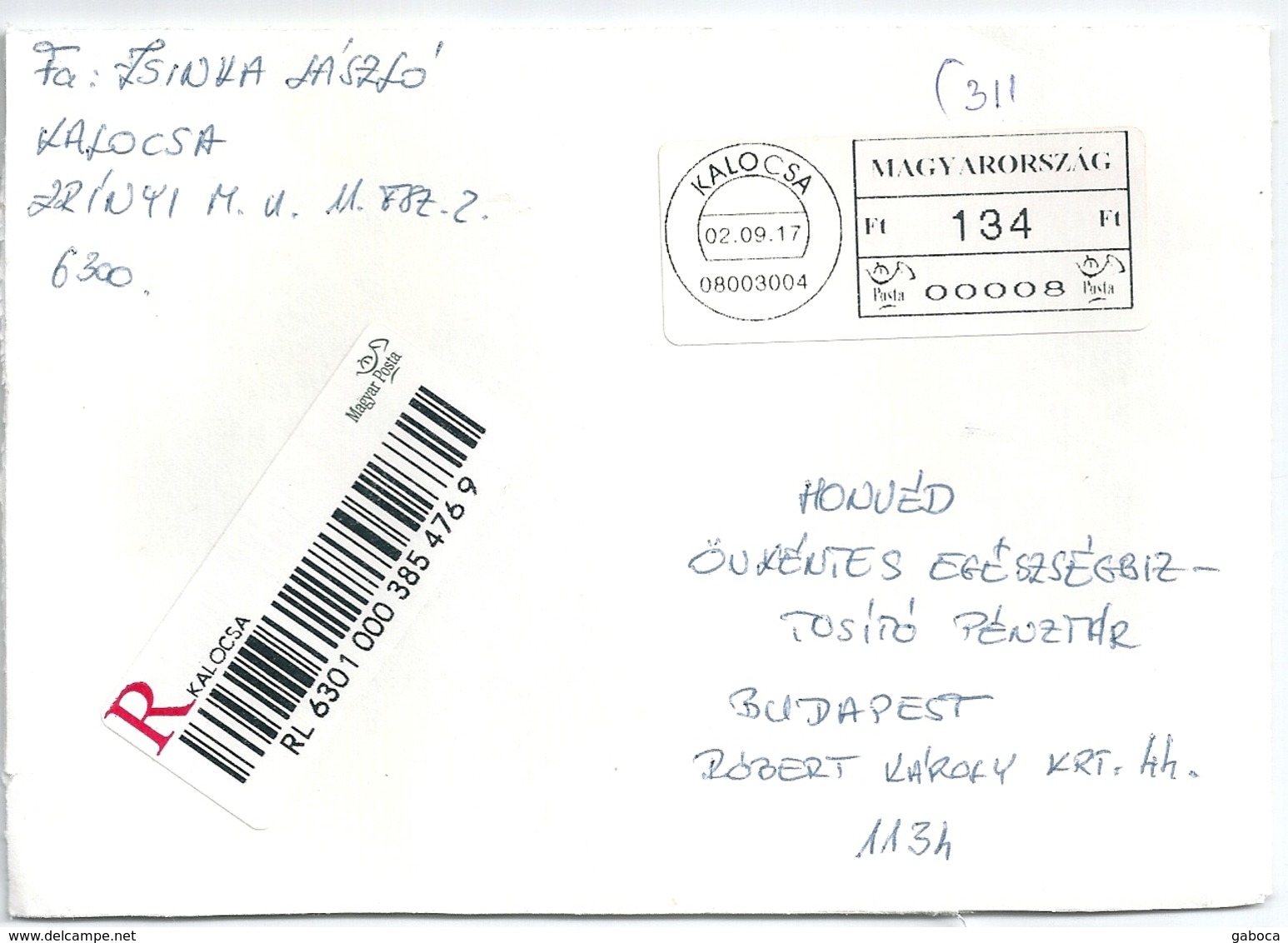 B2459 Hungary Post ATM-Frama Stamp Philately Registered - Lettres & Documents