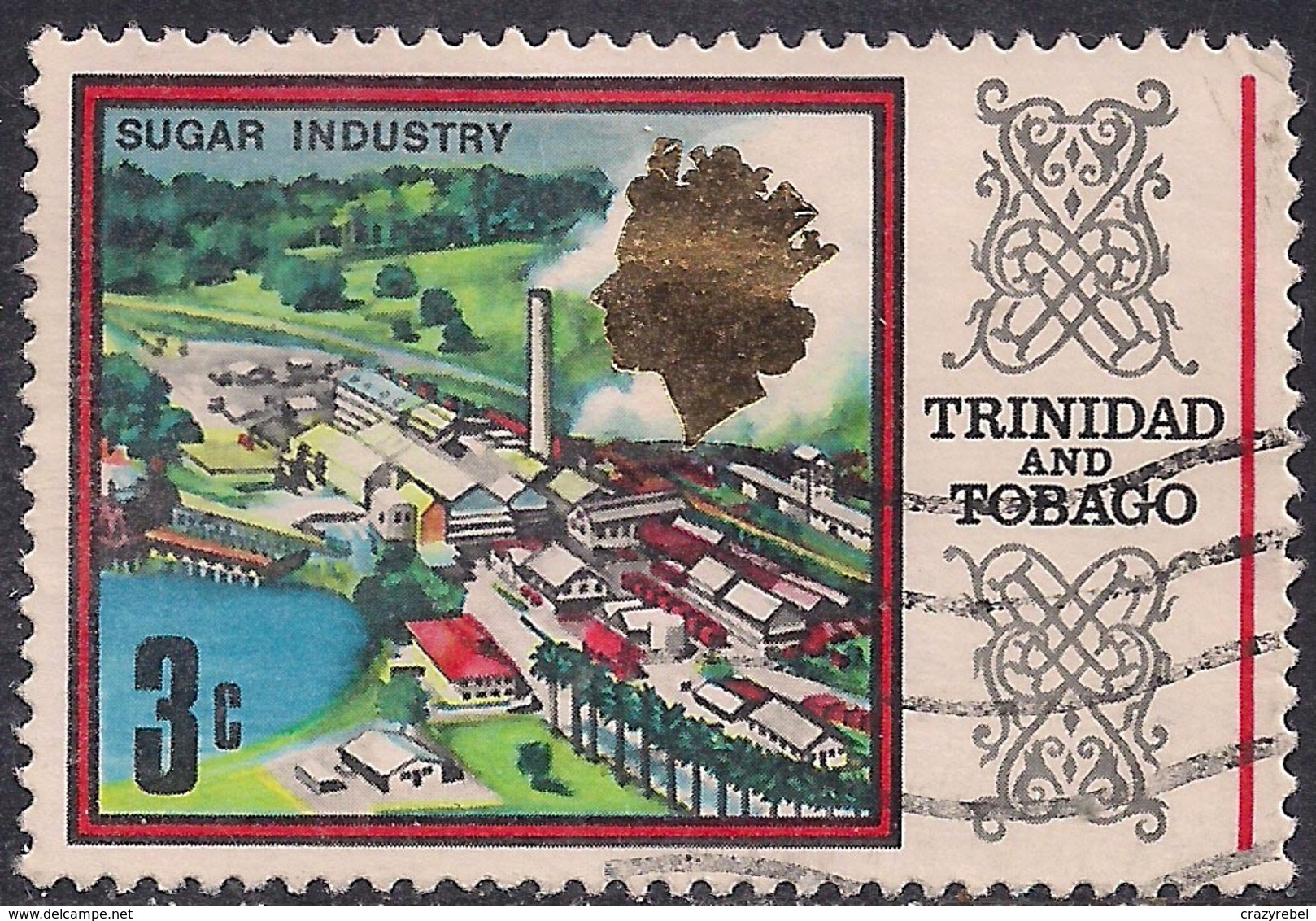 Trinidad & Tobago 1969 - 72 QE2 3ct Sugar Industry SG 340 ( G1390 ) - Trinité & Tobago (1962-...)