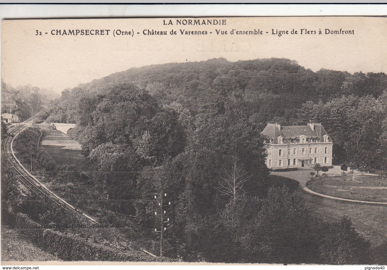 Cp , 61 , CHAMPSECRET , Château De Varennes, Vue D'ensemble , Ligne De Flers à Domfront - Longny Au Perche