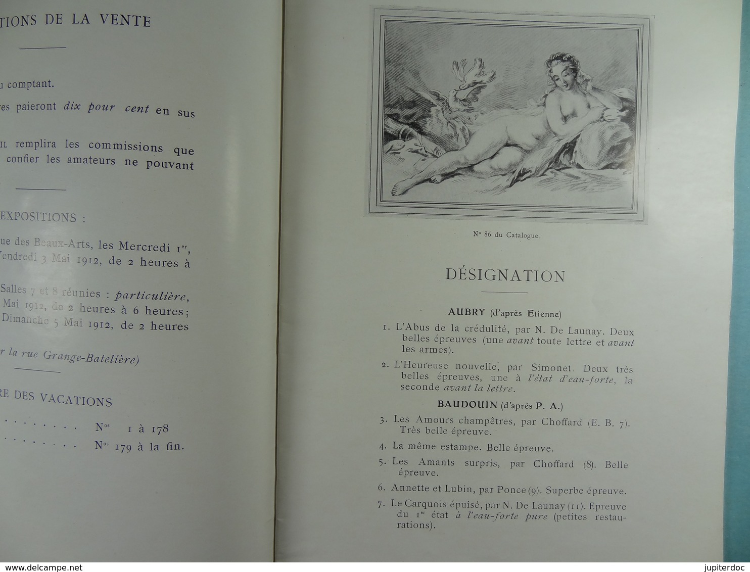 Collection Louis Valentin Estampes Du XVIIIè S.Vente De 1912 3ème Partie Edit. Frazier-Soye Paris - Autres & Non Classés