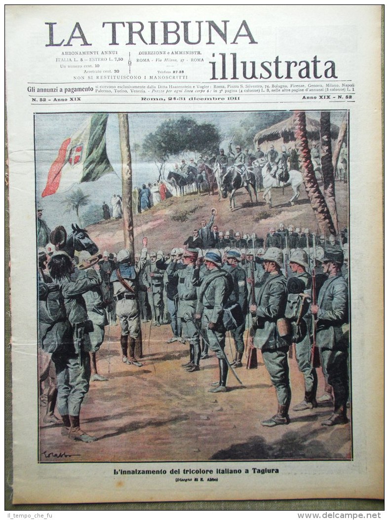 La Tribuna Illustrata 31 Dicembre 1911 Tripolitania Tobruk Nobel Fried Bolsena - Autres & Non Classés