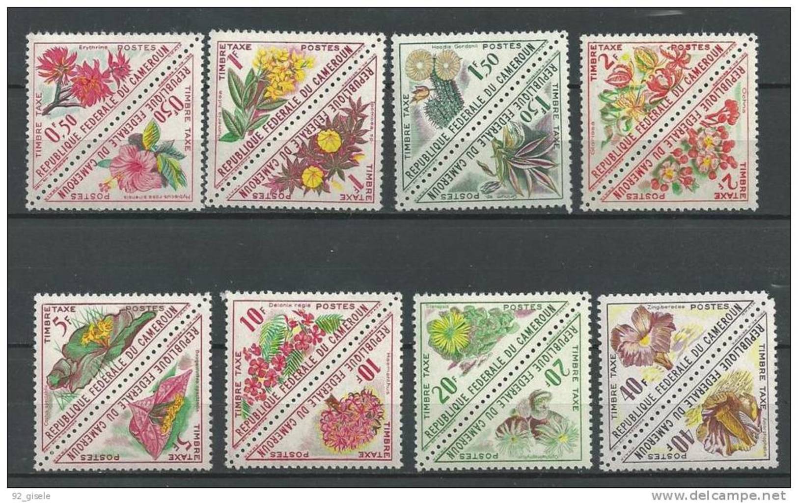 Cameroun Taxe YT 35 à 40 " Série Complète Fleurs " 1963 Neuf** - Cameroon (1960-...)