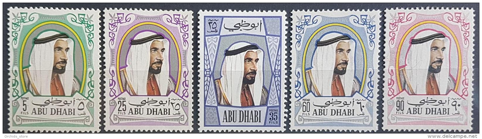 HX35 - Abu Dhabi 1970 MNH Stamps - 5f, 25f, 35f, 60f, 90f - Abu Dhabi