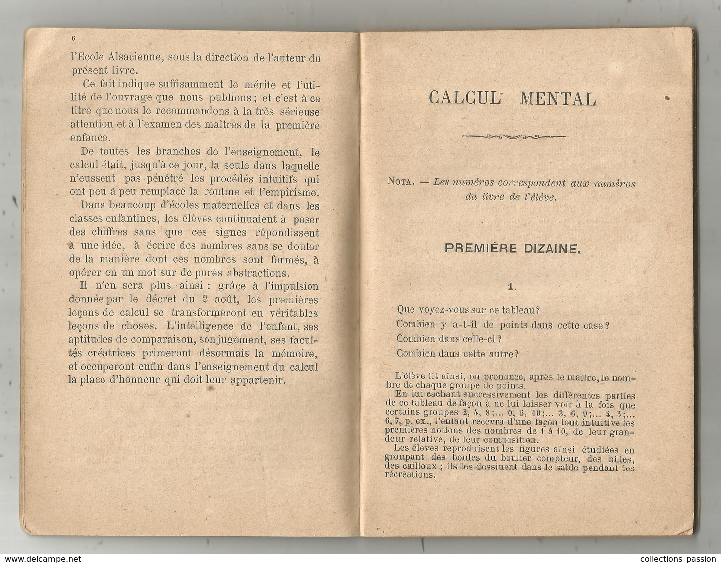 Scolaire, Calcul Mental,  F. Braeunig, Cours Préparatoire, Manuel Du Maitre, 1882 ,  40 Pages, 2 Scans,frais Fr 2.95 E - 6-12 Jahre