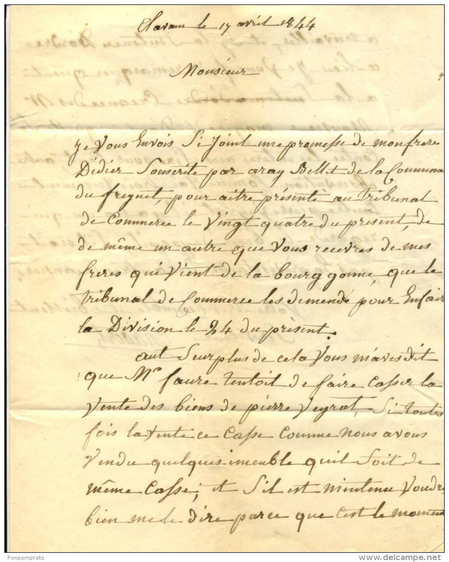 ISERE: Pli De CLAVAUR De 1849 En Port Du Avec CàDate Type 14 De LE BOURG-D'OISAN (37) + Origine Rurale OR  P GRENOBLE - 1801-1848: Precursors XIX