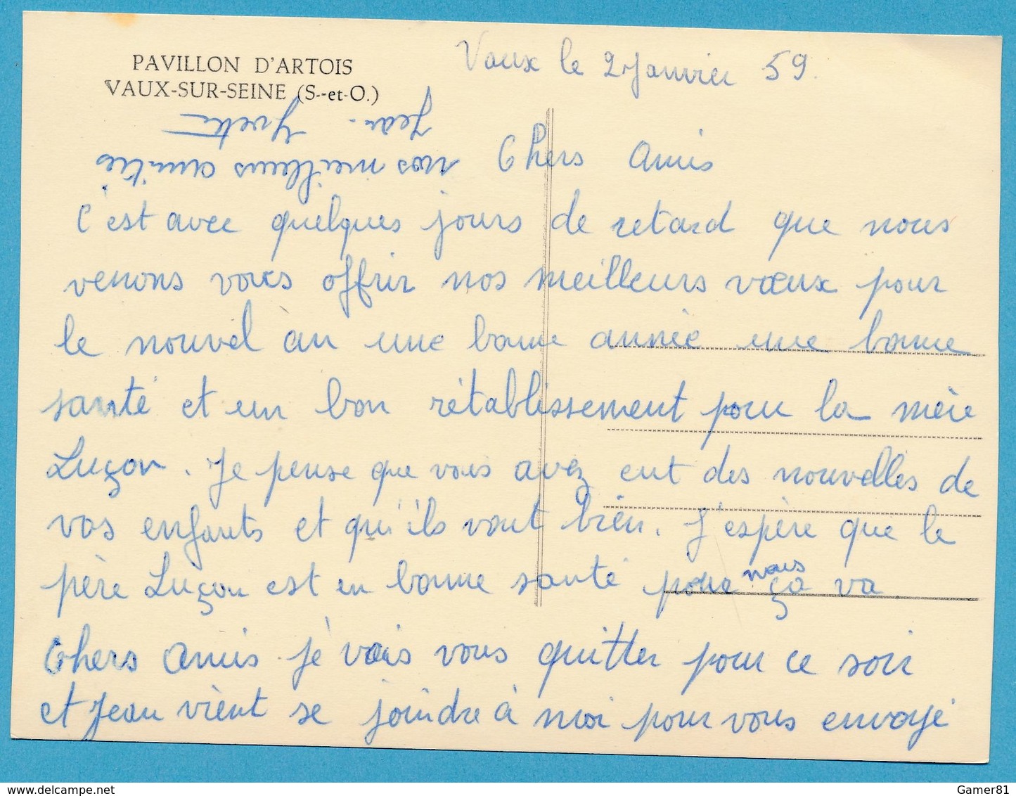 VAUX-SUR-SEINE - Pavillon D'Artois - Carte Circulé 1959 - Autres & Non Classés