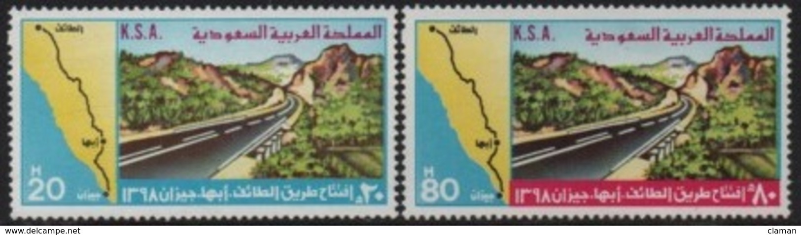 Saudi Arabi (K.S.A) 1978 Route-Road-Strasse Taif-Abha-Gizan ** - Saudi-Arabien