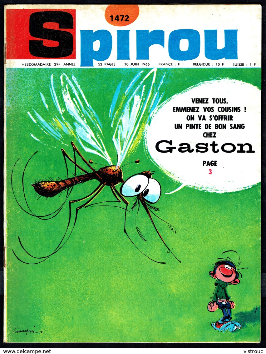 SPIROU N° 1472 - Année 1966 - Couverture "GASTON LAGAFFE" De FRANQUIN. - Spirou Magazine