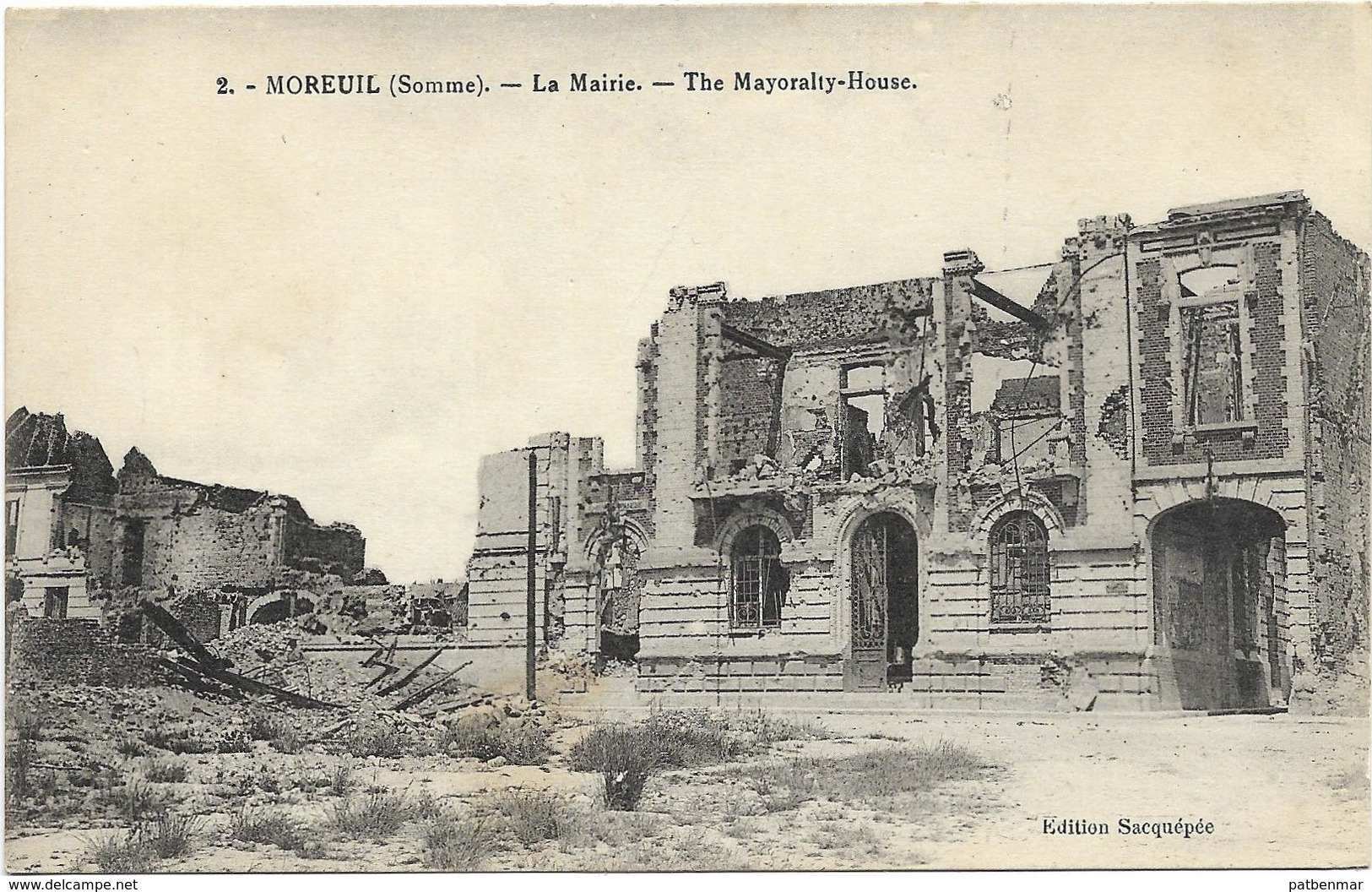 GUERRE 14 18 SOMME MOREUIL LA MAIRIE - Guerre 1914-18