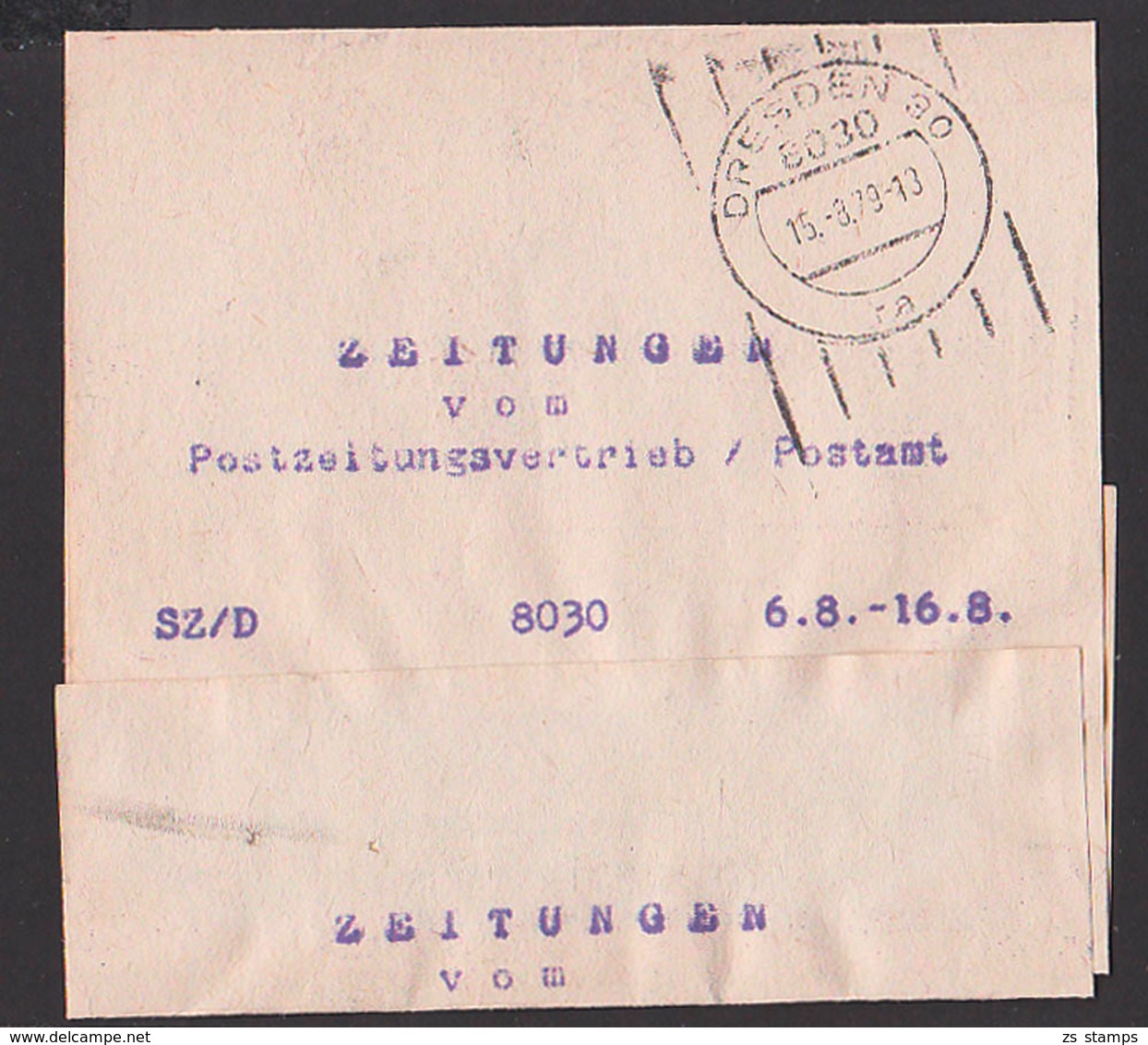 Streifbandsendung 1979 Dresden Frauenwald, SZ/D (Sächsische Zeitung Dresden) Dresden Germany East - Otros & Sin Clasificación