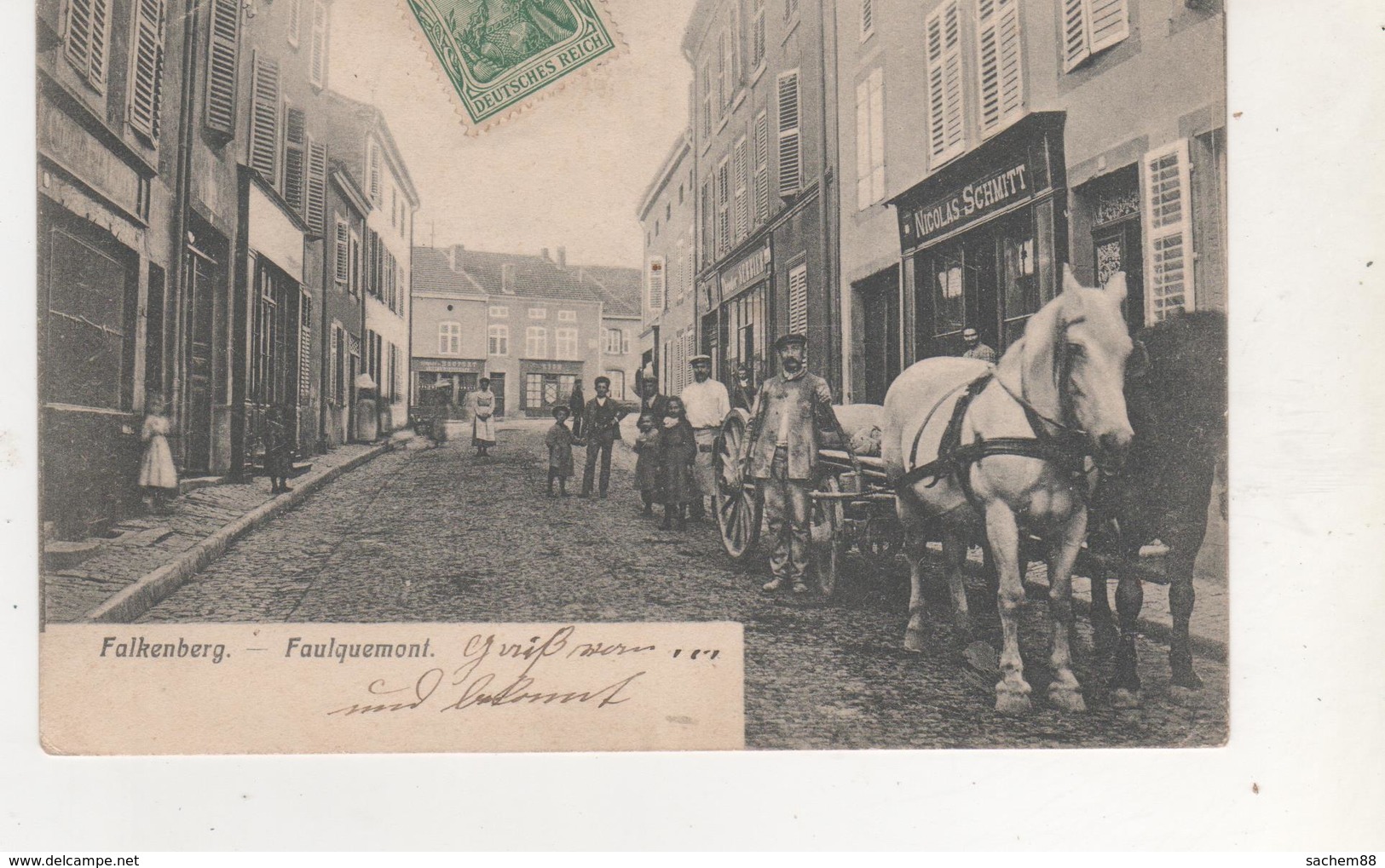 CPA..FAULQUEMONT.TRES BELLE CARTE TRES ANIMEE. - Faulquemont