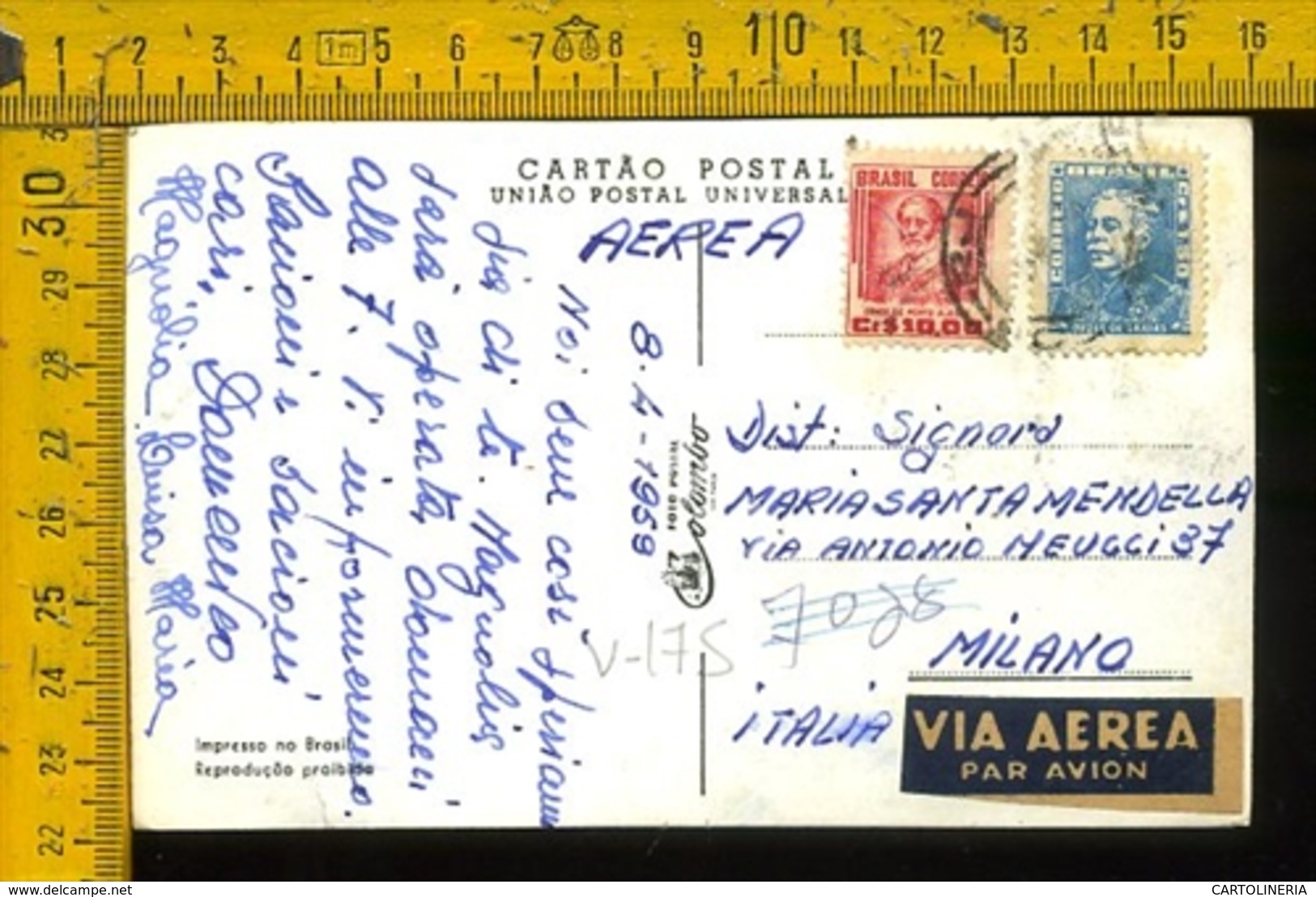 Brasile Brasil Airmail To Italy Campos Do Rio De Janeiro - Rio De Janeiro