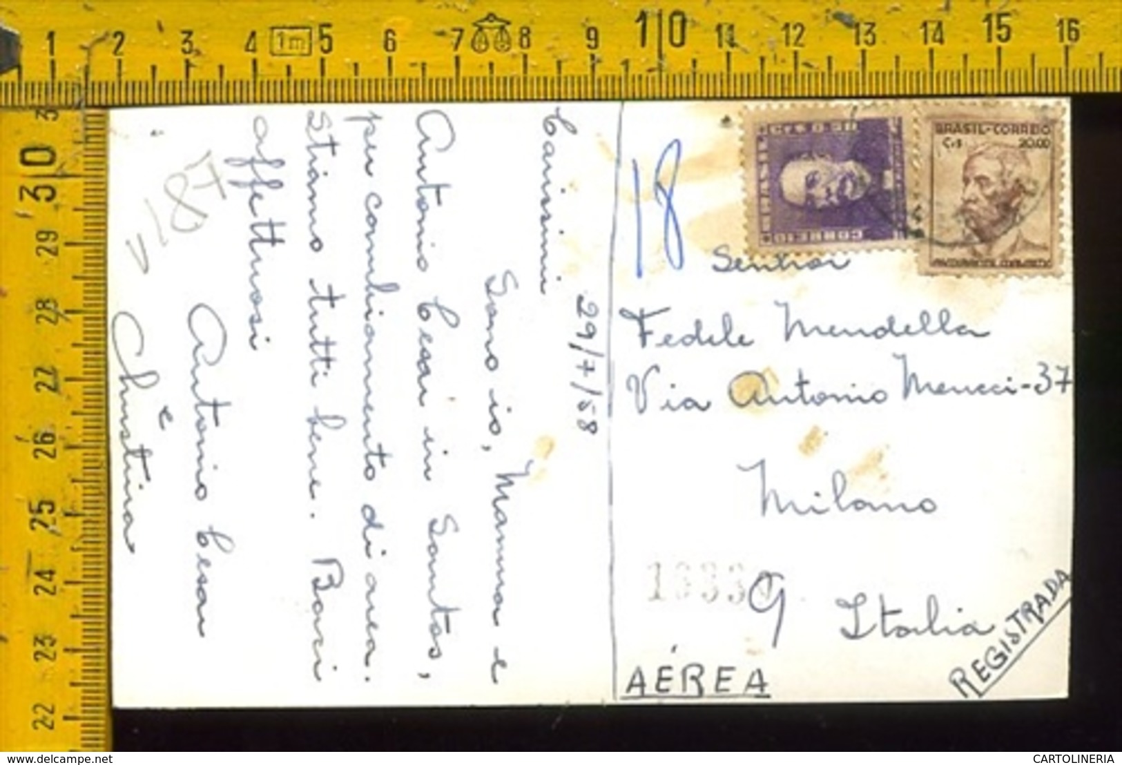 Brasile Brasil Airmail To Italy Santos - Altri