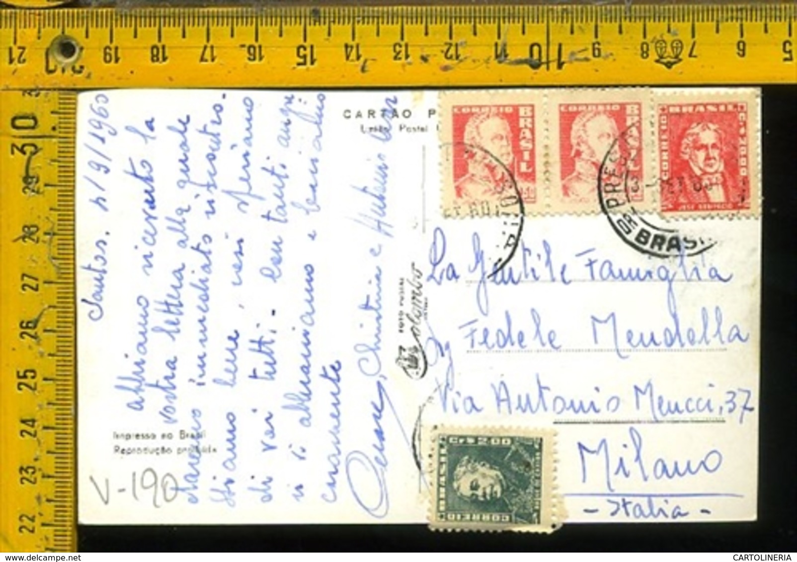 Brasile Brasil Airmail To Italy Santos - Altri