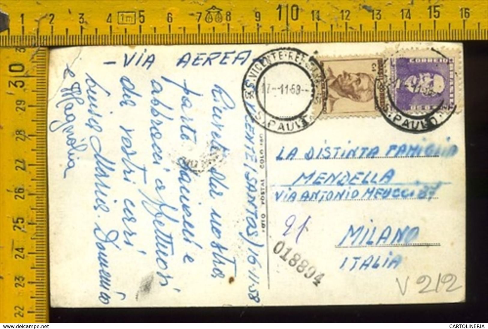 Brasile Brasil Airmail To Italy Sao Vicente - Altri