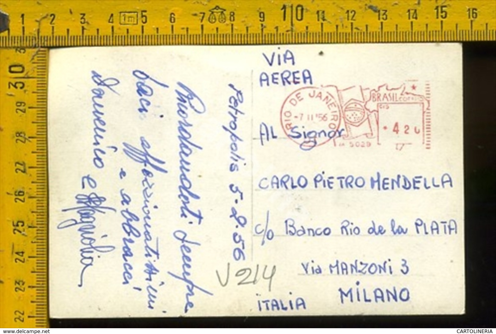 Brasile Brasil Airmail To Italy Petropolis - Altri