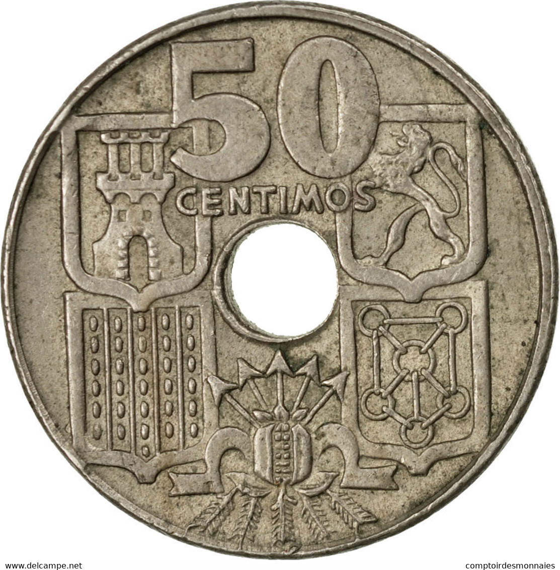 Monnaie, Espagne, Francisco Franco, Caudillo, 50 Centimos, 1953, TTB - 50 Centiem