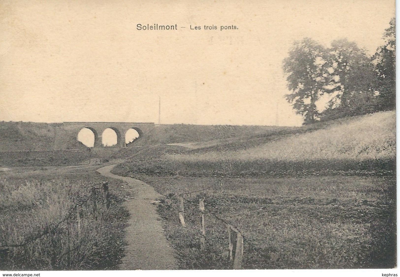 ( GILLY ) SOLEILMONT : Les Trois Ponts - RARE VARIANTE - Courrier De 1923 - Autres & Non Classés