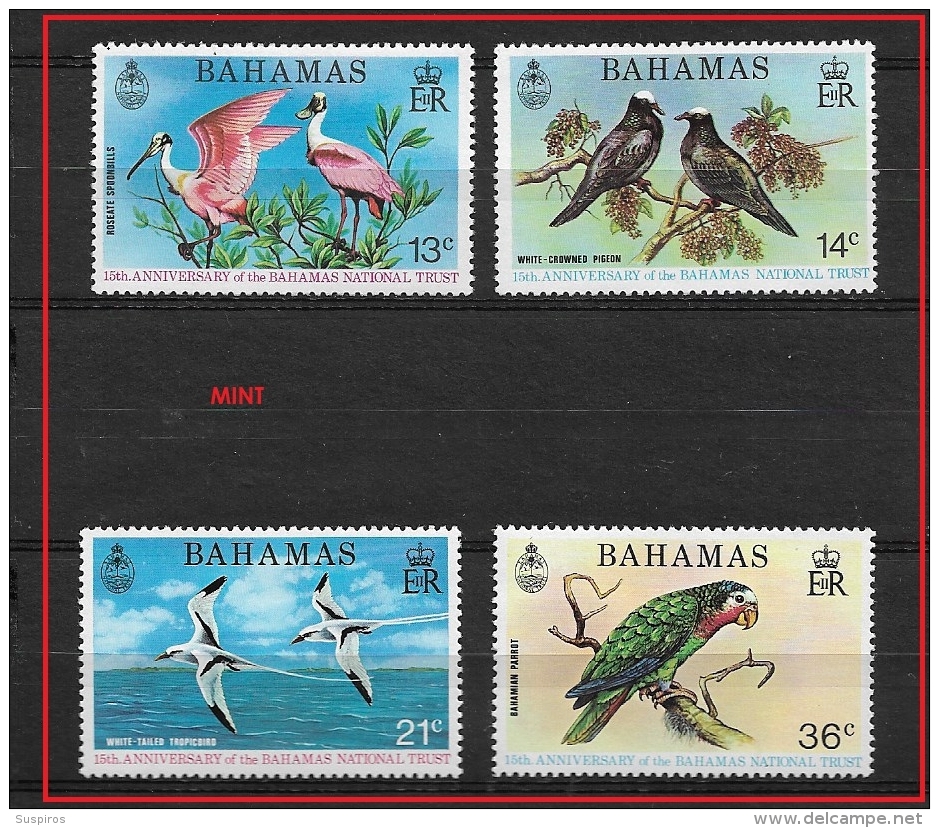 BAHAMAS      1974 The 15th Anniversary Of Bahamas National Trust   - MINT   BIRDS - Bahamas (1973-...)