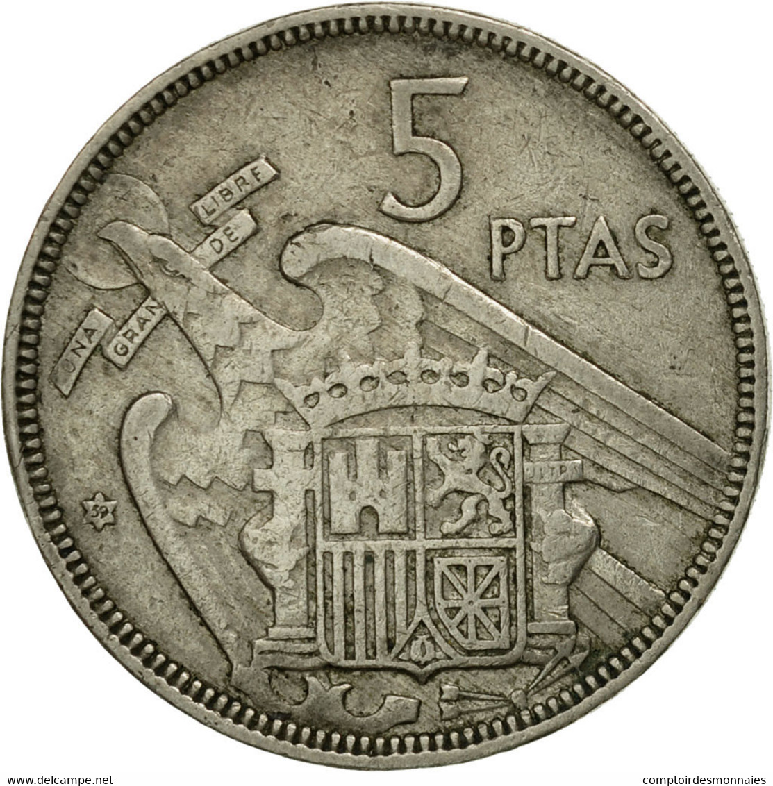 Monnaie, Espagne, Caudillo And Regent, 5 Pesetas, 1959, TB+, Copper-nickel - 5 Pesetas