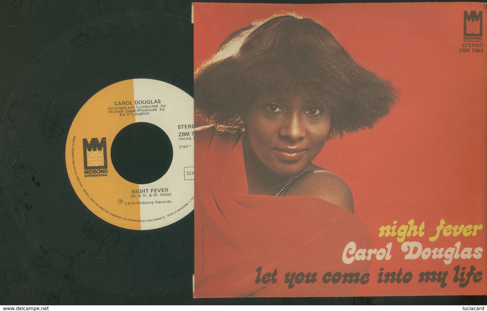 CAROL DOUGLAS -NIGHT FEVER -LET YOU COME INTO MY LIFE -DISCO VINILE 45 GIRI 7" - Altri - Inglese