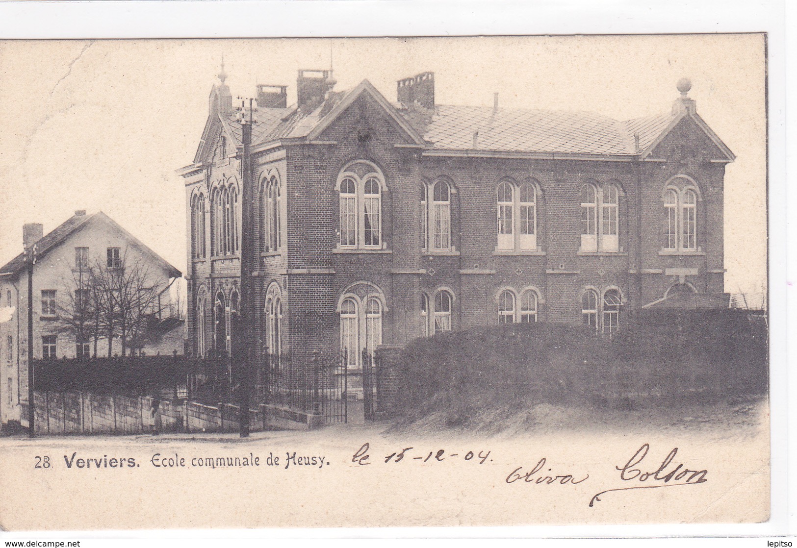 Heusy ACP "Ancienne école Communale - Guillaume Lekeu-Av De Thiervault "     1904  Voir Scans - Verviers