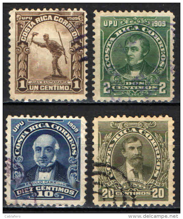 COSTARICA - 1910 - PERSONALITA' DEL COSTARICA - USATI - Costa Rica