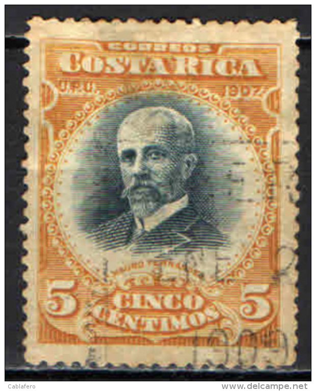 COSTARICA - 1907 - MAURO FERNANDEZ - USATO - Costa Rica