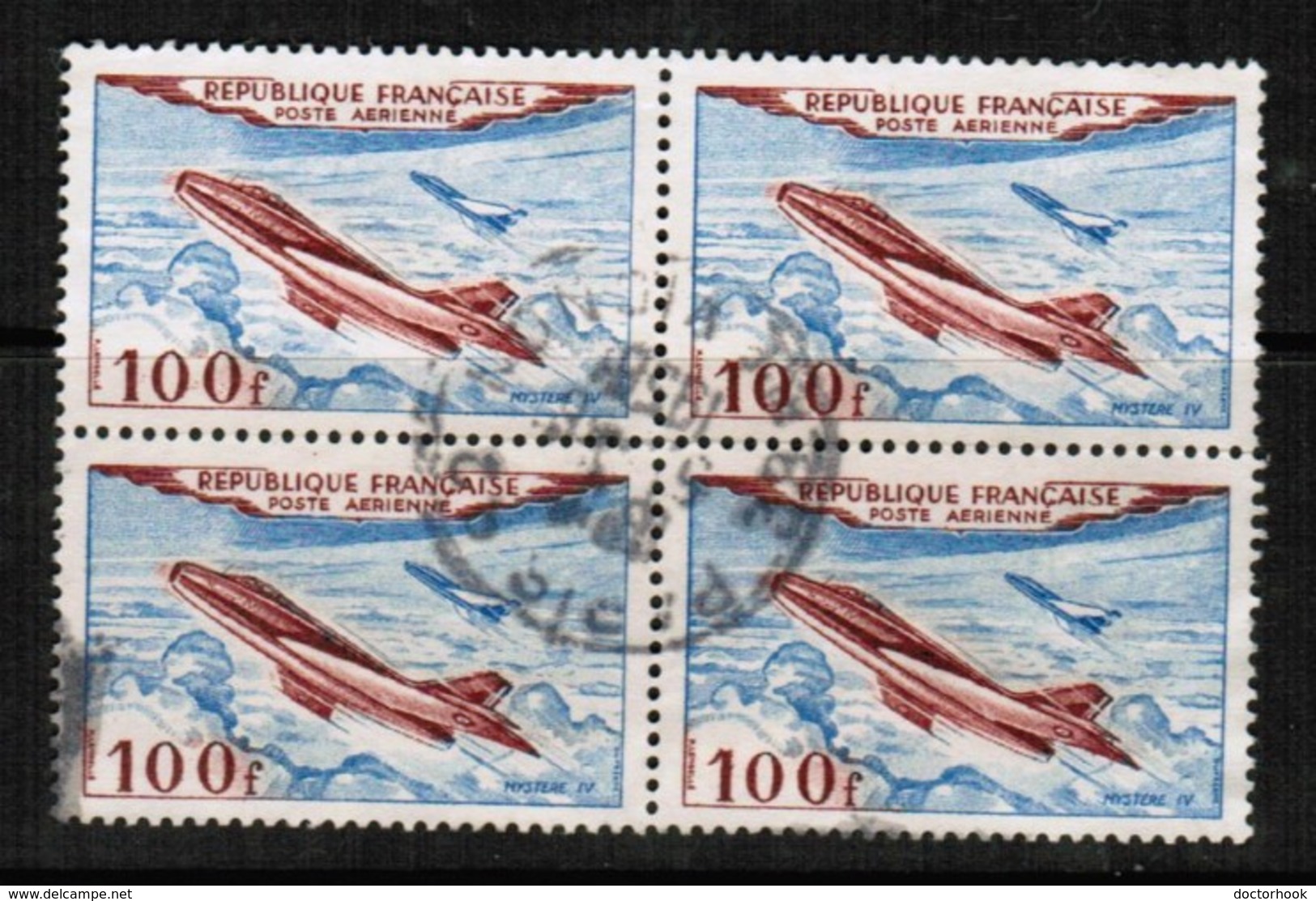 FRANCE  Scott # C 29 VF USED BLOCK Of 4 (Stamp Scan # 422) - 1927-1959 Used