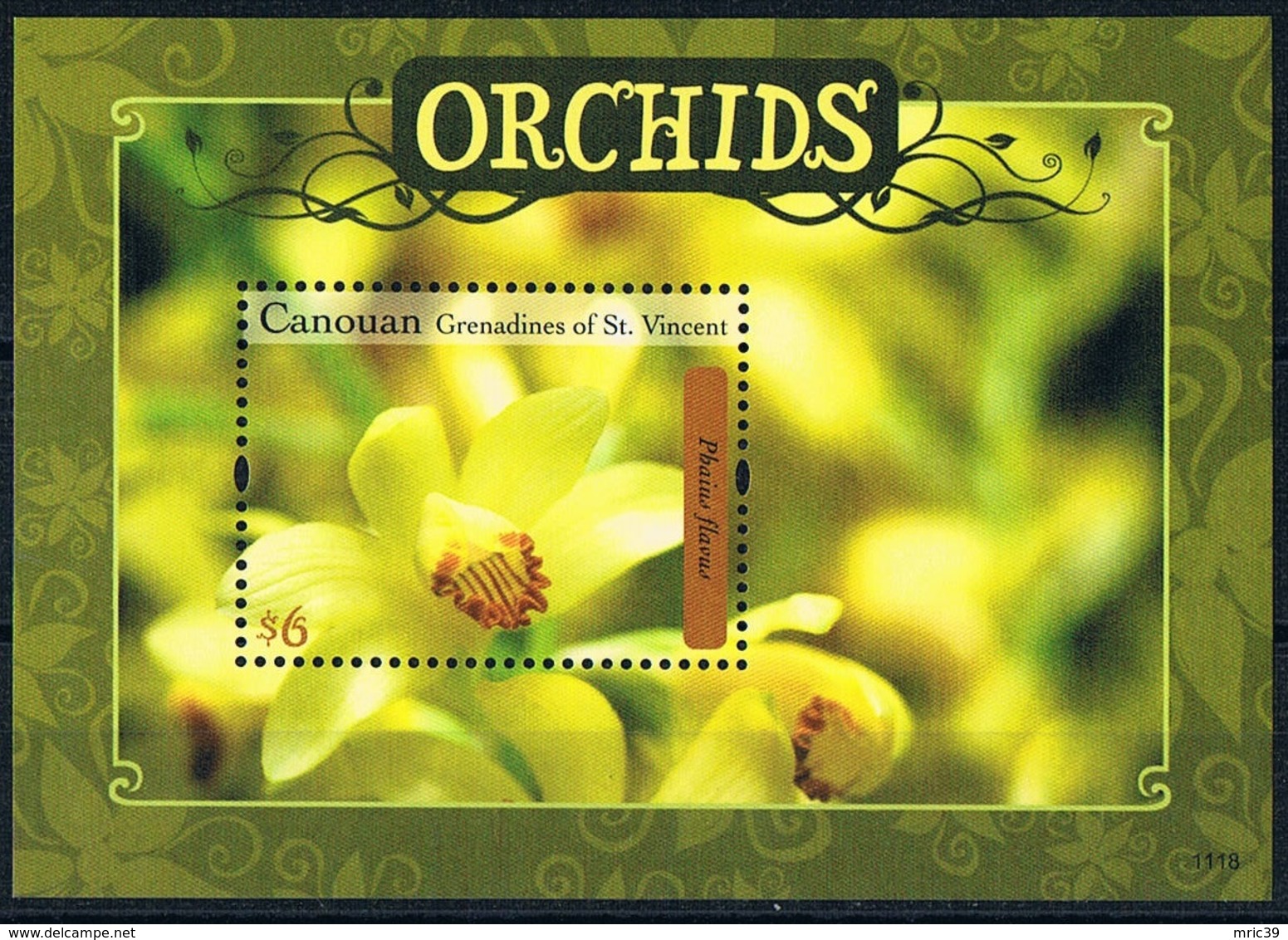 Bloc Sheet Fleurs Orchidees Flowers Orchids  Neuf MNH ** Canouan Grenadines Of St Vincent 2017 - Orchidées