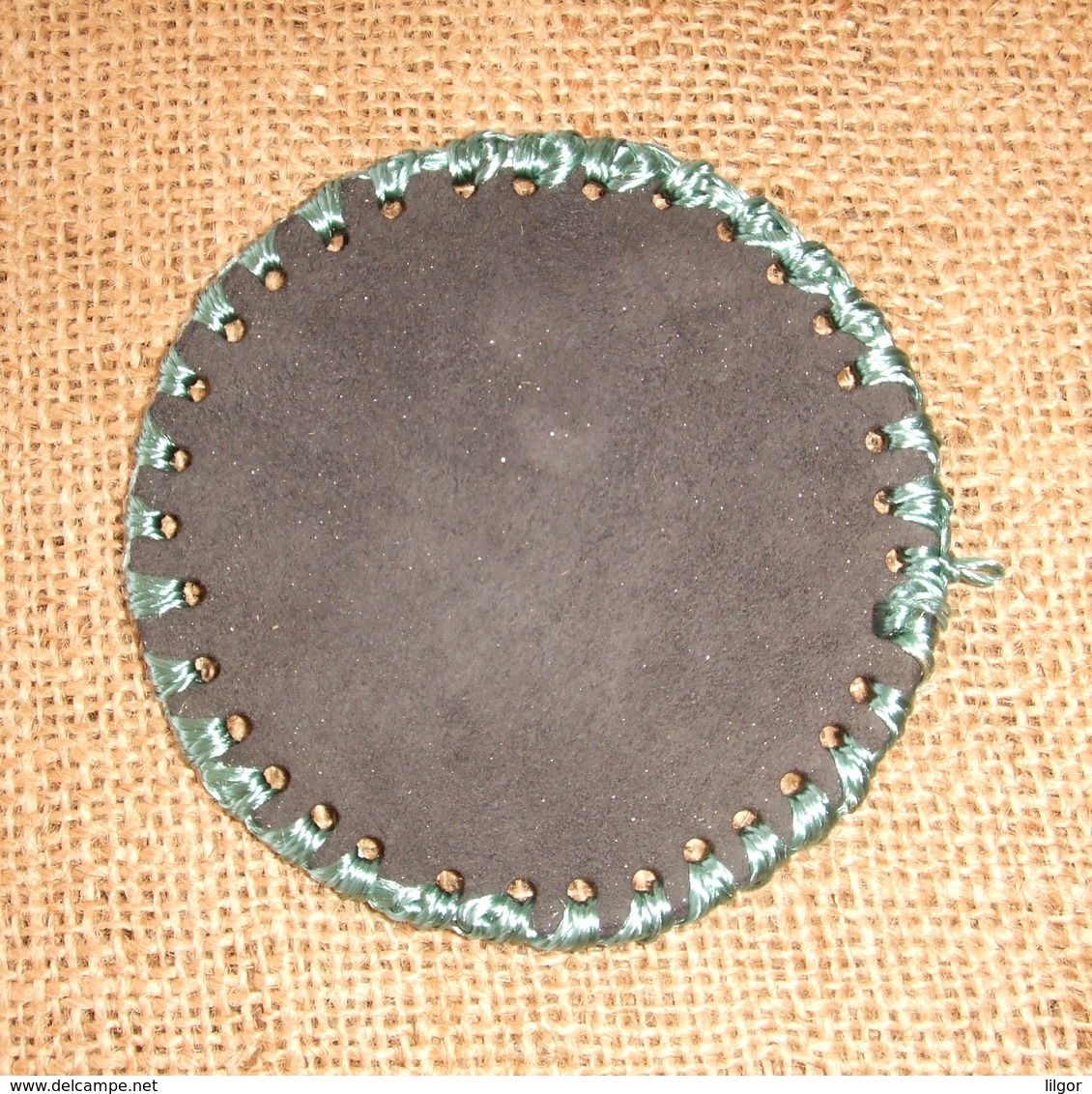 Lot Of 6 Handcrafted Leather Knitted Tea / Coffee Coasters, Unique - Autres & Non Classés