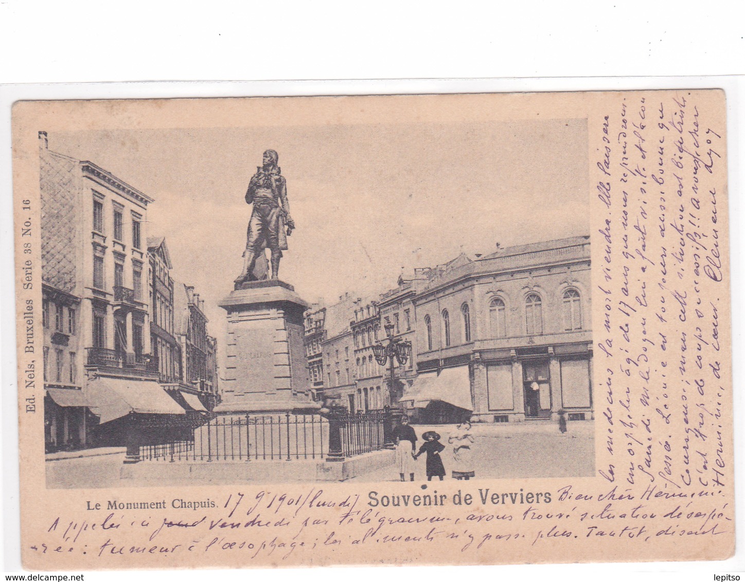 VERVIERS ACP Série 38  N°16 De Nels  écrite En 1901 "Monument Chapuis" Voir Scans - Verviers