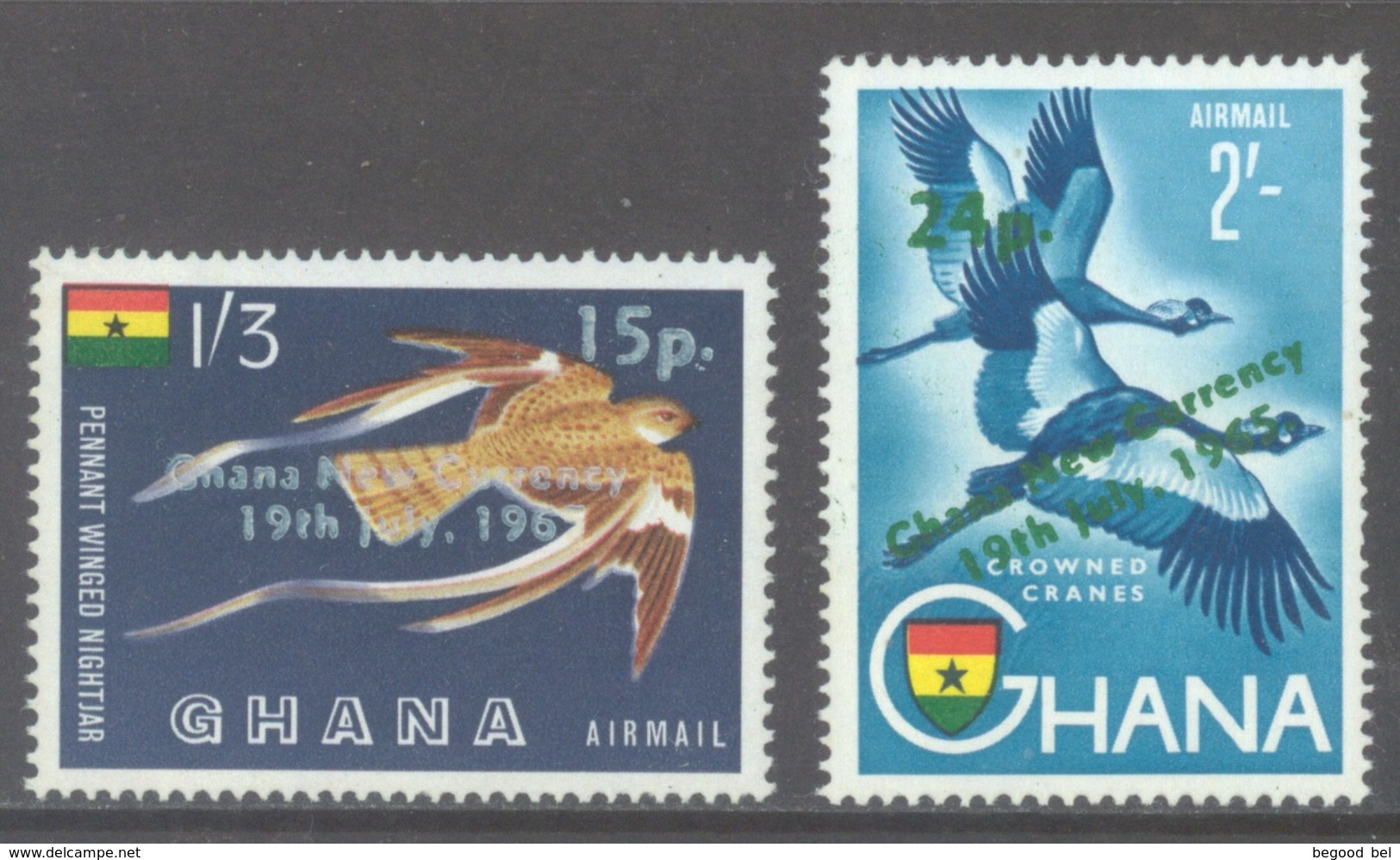 GHANA - 1965 - MNH/** - OVERPRINT - Yv PA 11-12  Mi 235-236 - Lot 17919 - Ghana (1957-...)