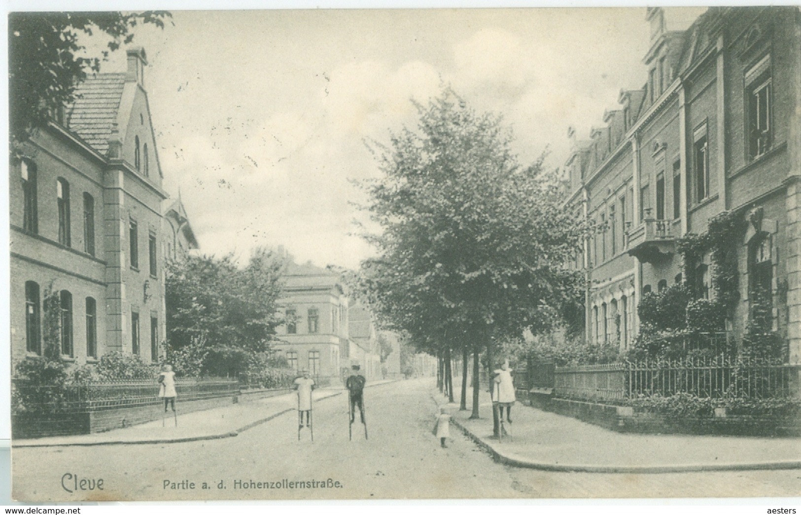 Cleve 1910; Partie A. D. Hohenzollernstrasse - Gelaufen. (Jos Labs Jr - Cleve) - Kleve