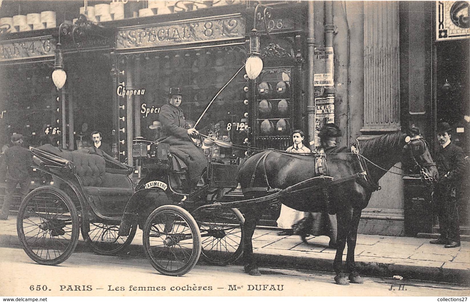 75-PARIS- TRANSPORT-TAXIS- LES FEMMES COCHERES- MME DUFAU - Autres & Non Classés