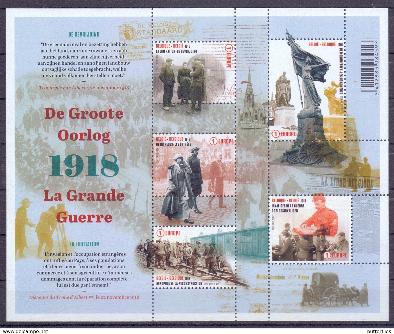 Belgie - 2018 - OBP -  ** De Grote Oorlog - La Grande Guerre ** MNH - Europe 1 - Nuovi