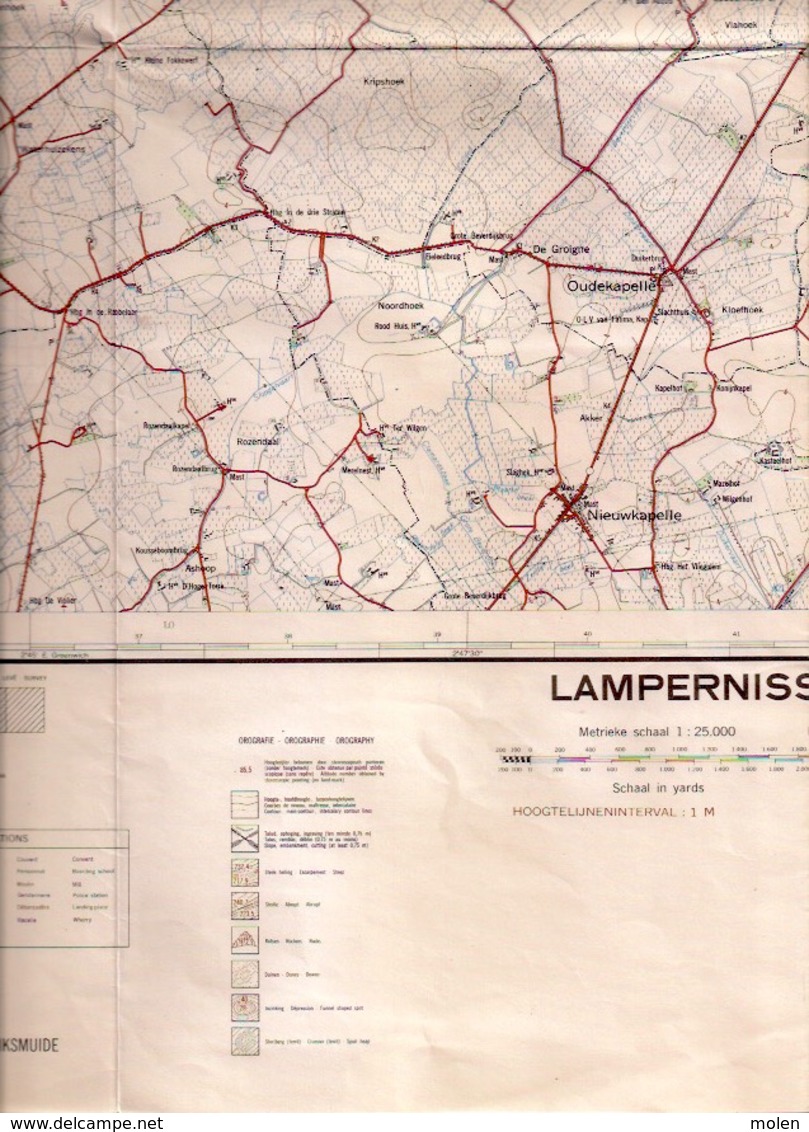 STAFKAART 20/1-2 Meting1966 LAMPERNISSE DIKSMUIDE PERVIJZE VLADSLO WOUMEN BEERST KLERKEN KEIEM AVEKAPELLE OOSTKERKE S274